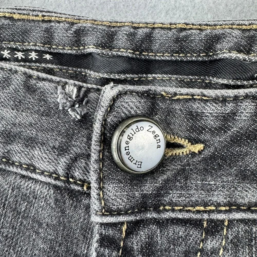 Ermenegildo Zegna Jeans Mens 34 (Fits 33x30) Gray‎ Denim Straight Leg Italy